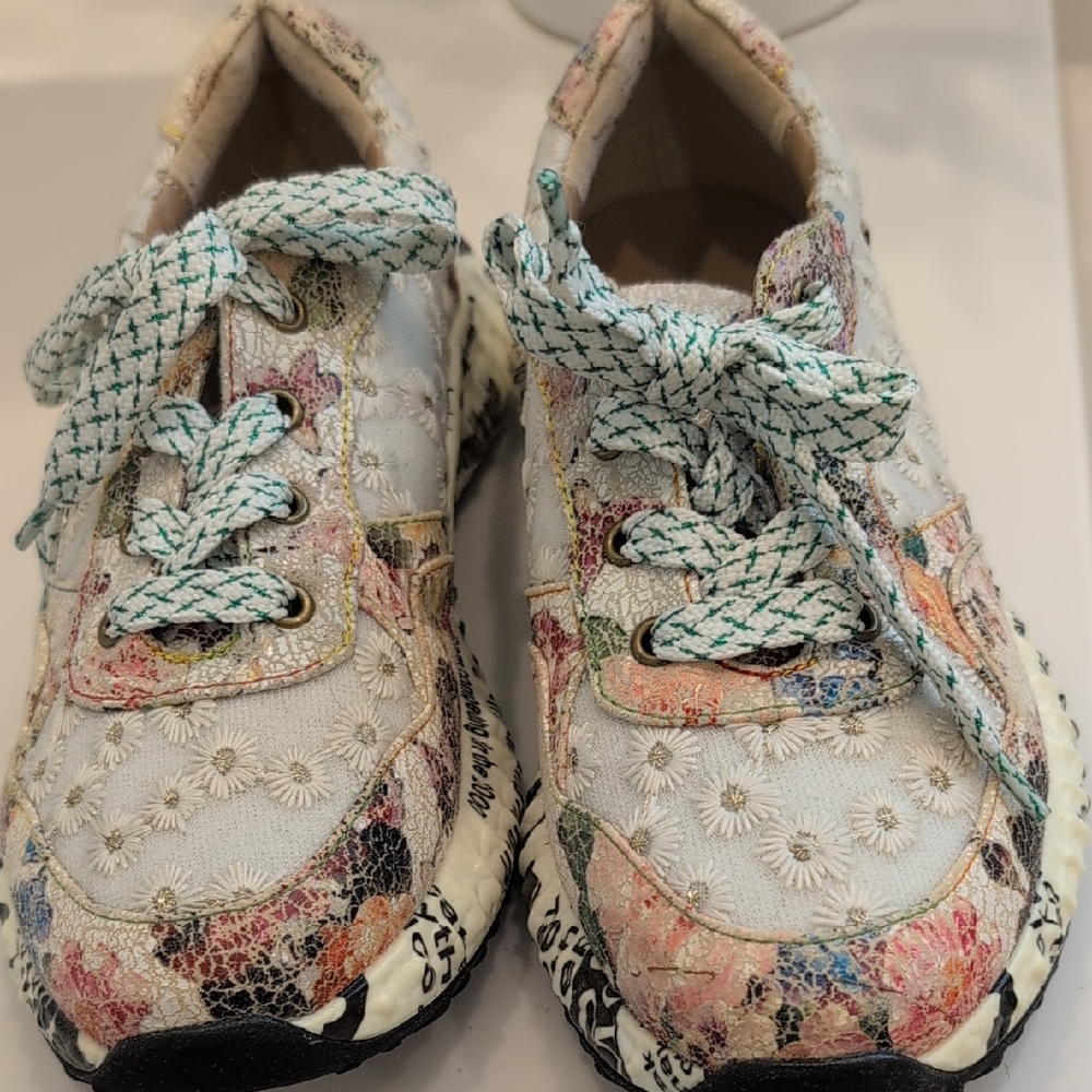 Women's Floral Sneakers Sz 36